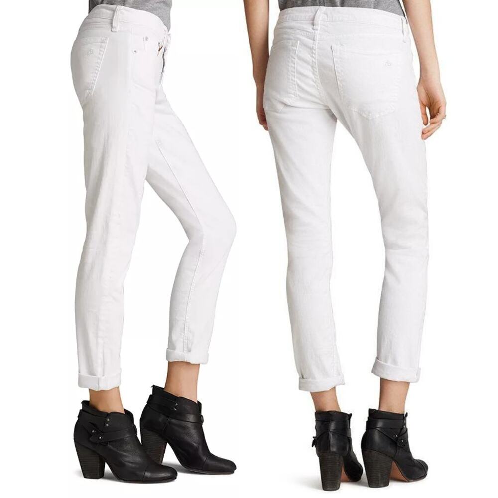 NWT Rag & Bone The Dre Boyfriend Skinny Jean Sz 26 in White - Picture 2 of 13